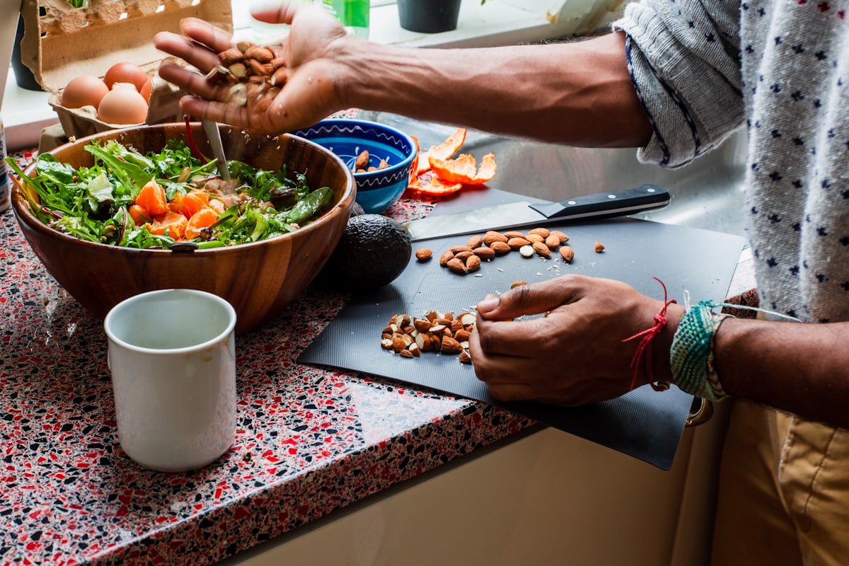Nutritionist preparing male wellness guidance